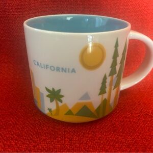 California Themed Ceramic Mug with Blue Interior Starbucks California mug